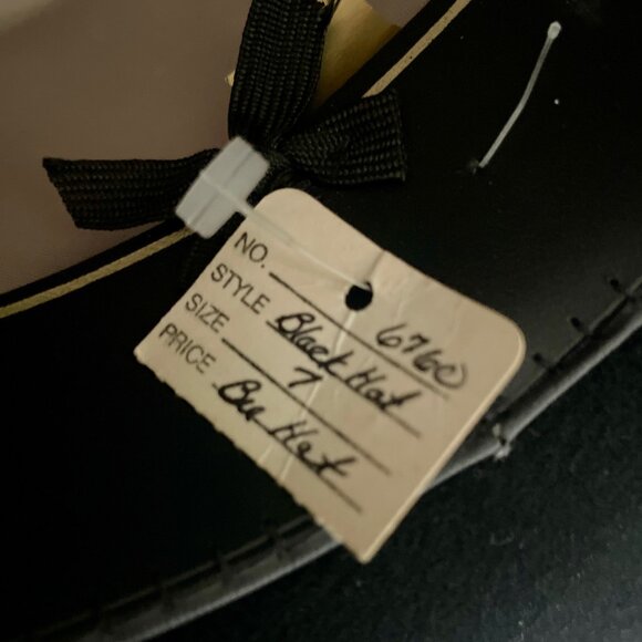 Brand New with Tags Authentic Vintage Western Cowboy Hat Black Wool 7" - Picture 6 of 8